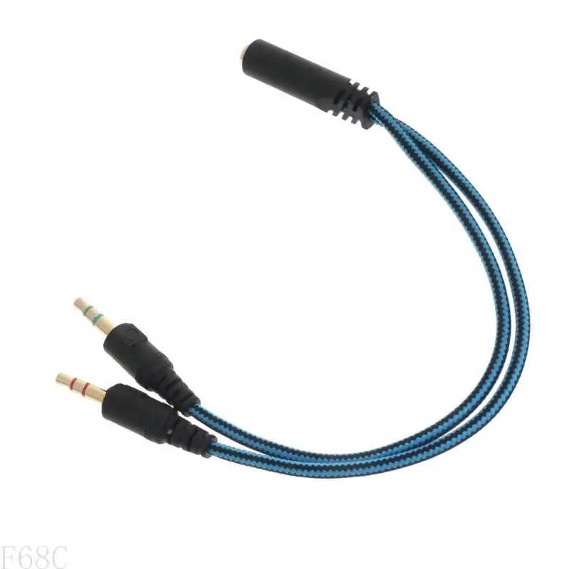 Гарнитура F68C 3,5 мм сплиттер -микрофон для компьютерной гарнитуры от 3,5 мм женского до 2 двойного микрофона 3,5 мм мужского