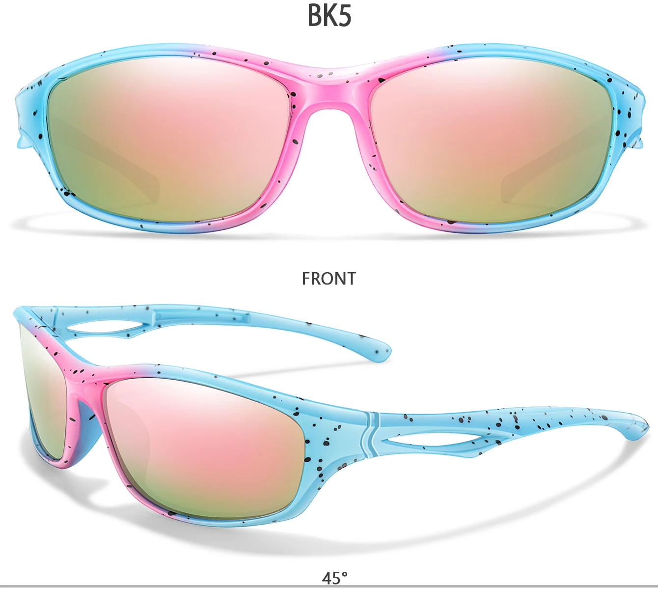 Modische Sonnenbrille für Kinder unter 8 Jahren, ovaler Rahmen, hohle Sportbrille, Kinderbrille zum Laufen, Reiten, Baseball, UV400-Schutz – Detail 8