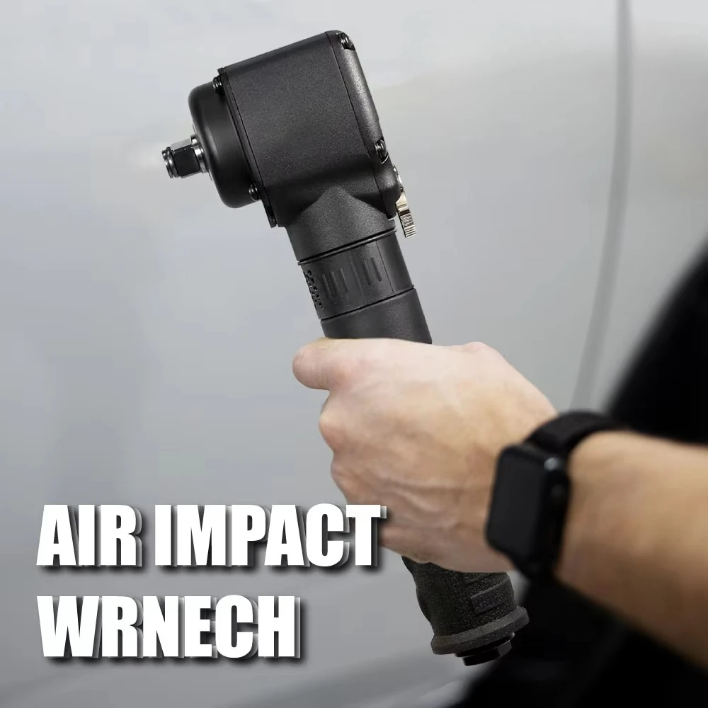 1/2 inch pneumatic impact wrench, gearless, extended non-slip handle, rotatable exhaust port