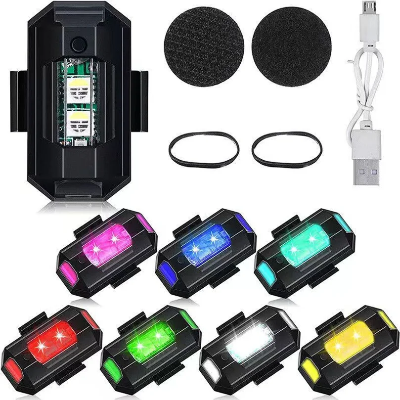 Universal LED Anti-collision Warning Light Mini Signal Light Drone with Strobe Light 7 Colors Turn Signal Indicator Motorcycle