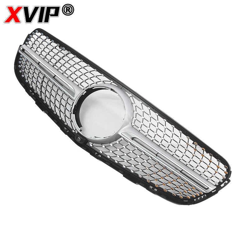 XVIP Chrome Diamonds Style Racing Grille For Mercedes Benz GLC X253 15-19 GLC250 GLC300 GLC350e GTR Style Front Bumper Grilles
