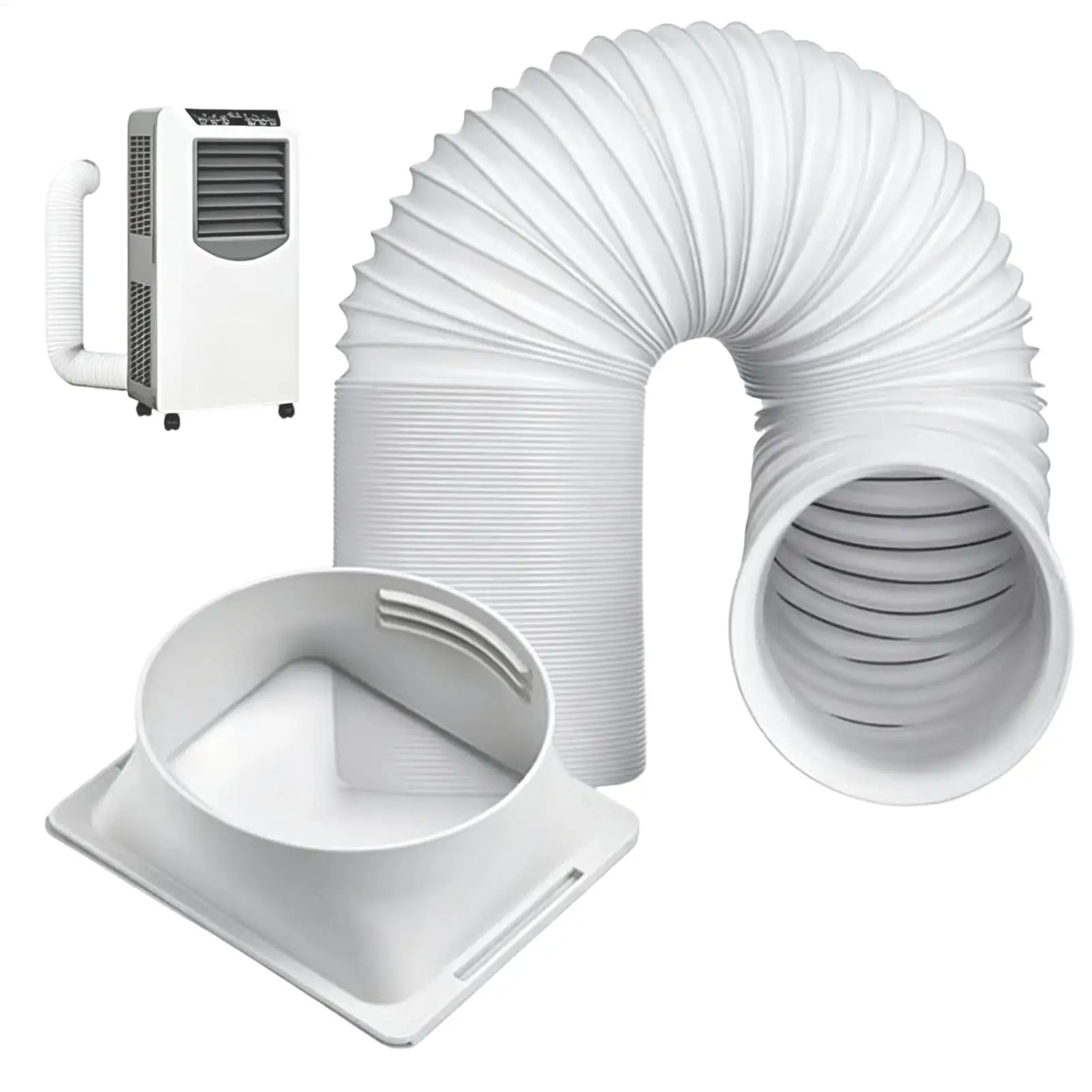 air conditioner exhaust hose with square connector Adjustable Length Tube AC Hose for Window Door Home Bedroom  ﻿