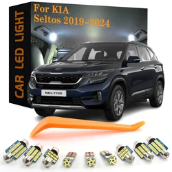 9pcs Canbus Car LED Interior Lights For KIA Seltos 2019-2024 No Error Auto Dome Vanity Mirror Trunk License Plate Lamps Bulb Kit