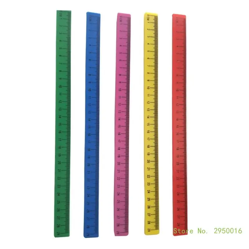 5Pcs Metric Blackboard Straight Rulers for Classroom Home Office Use Measuring Tools 29cm Straight Whiteboard Magnetic Ruler