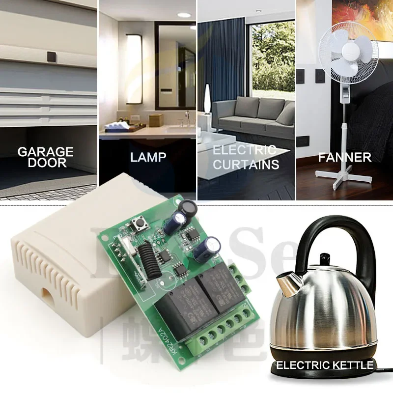 433Mhz Telecomando Universale Senza Fili di Controllo di CC 5V ~ 30V 10A 2CH Relè rf Ricevitore e Trasmettitore per elettrico tende \ porta Scorrevole