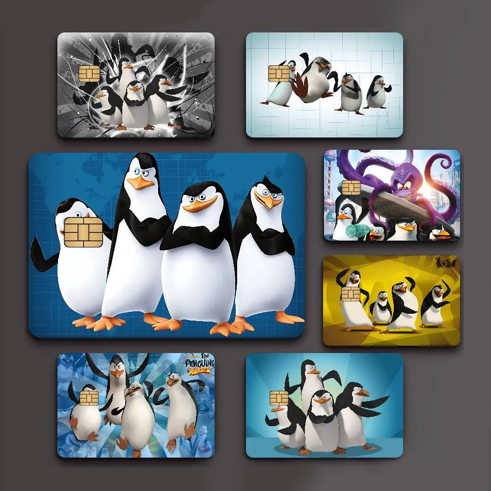 P-Penguins of Madagascar Credit Card Skin Stickers for VISA Bank Card Transportation Card Waterproof Sticker Anti-scratch Gift