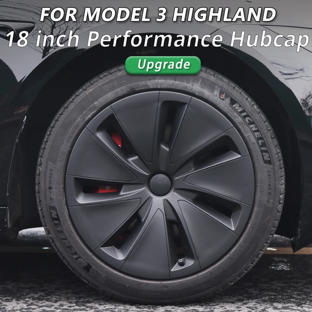 2025 ل تسلا نموذج 3 هايلاند 18 بوصة جديد غطاء عجلة الأداء غطاء الاطارات جزء العجلة كامل حافة 2024 اكسسوارات 4 قطعة Hubcaps #1
