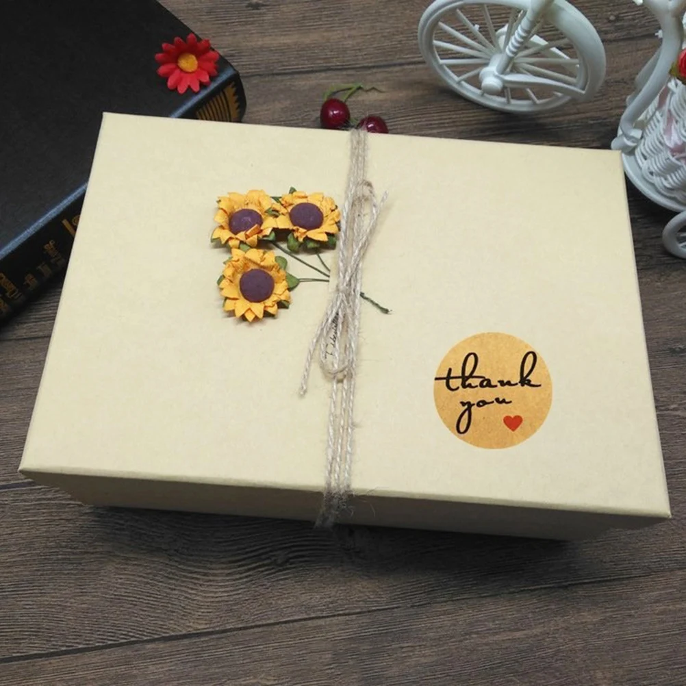 

50 Round Candy Bag Stickers Thank You Labels for Cookies Gifts Kraft Paper Adhesive Decoration Party Favors Handmade Biscuit