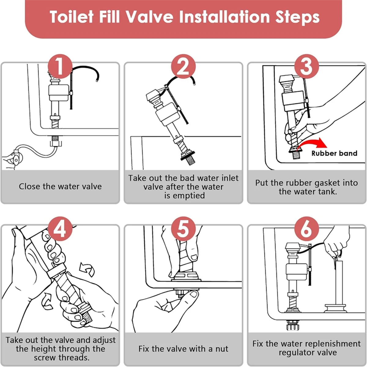 

BHBL Комплект для замены поплавка для унитаза, универсальный комплект для замены смыва для унитаза и 2-дюймовая замена смыва для унитаза 1 комплект