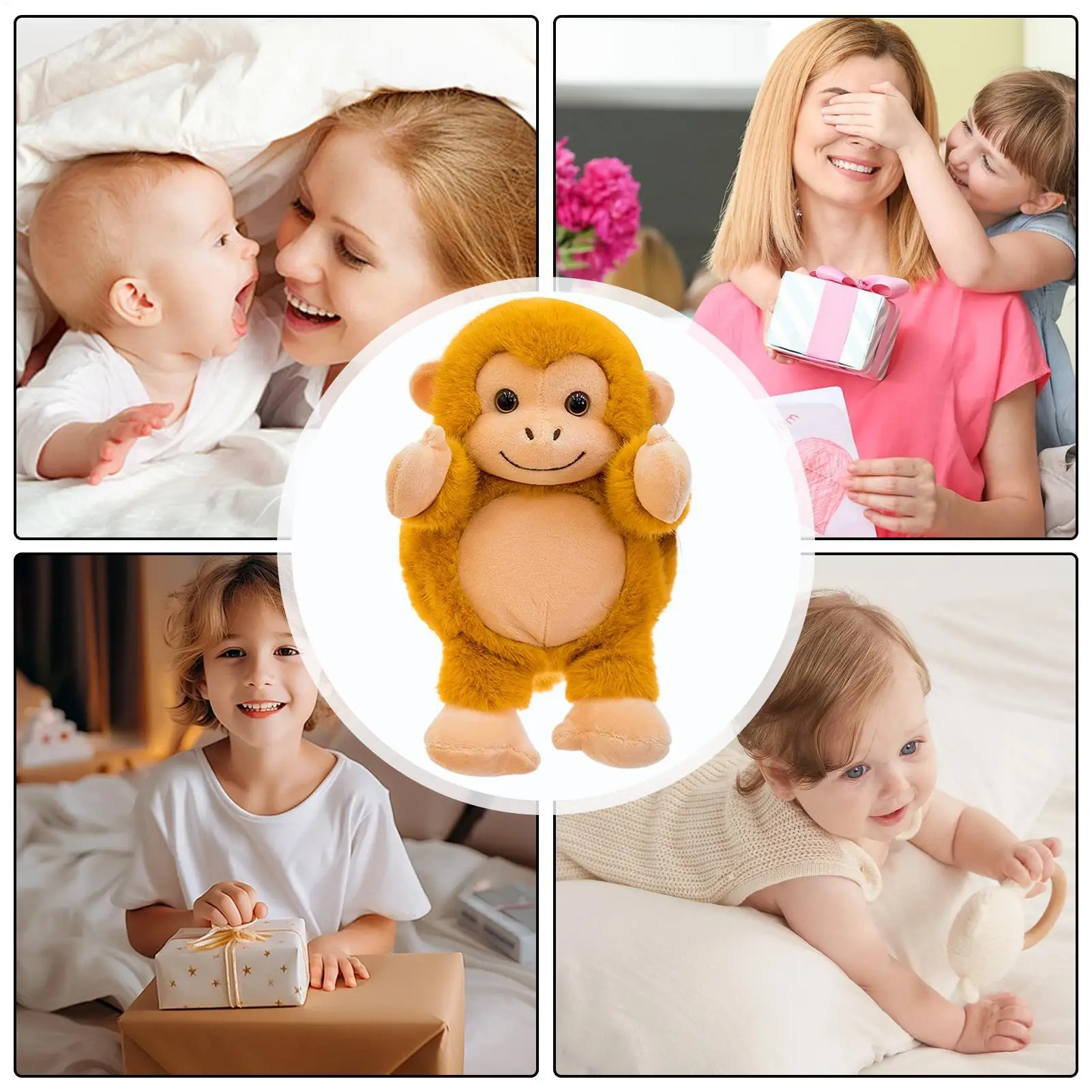 Monkey Toys Cute Realistic Interactive Fun Soft Doll Decoration Stuffed Monkey Plush For Kids Boys Room Playtime Holiday Home