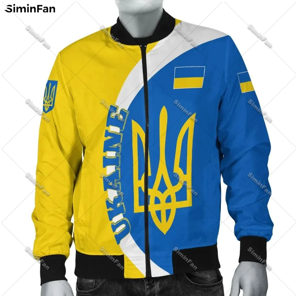 Ukraine Coat Of Arms 3D All Over Print Bomber Jacket Mens Winter Quilted Cotton Coats Unisex Windproof Outwear Female Autumn Top