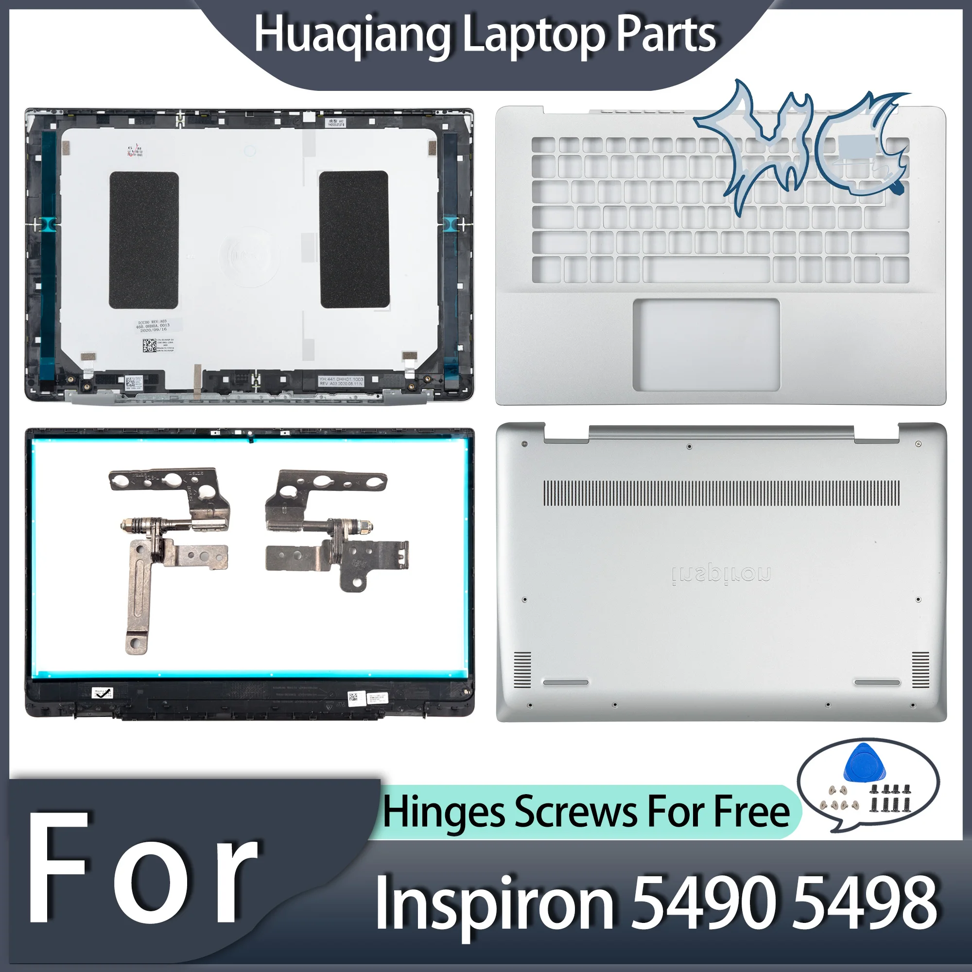 

New Case For Inspiron 5498 5490 Laptop LCD Back Cover Front Bezel Hinges Palmrest Top Lower Bottom Case C4VGP 0R0VH6