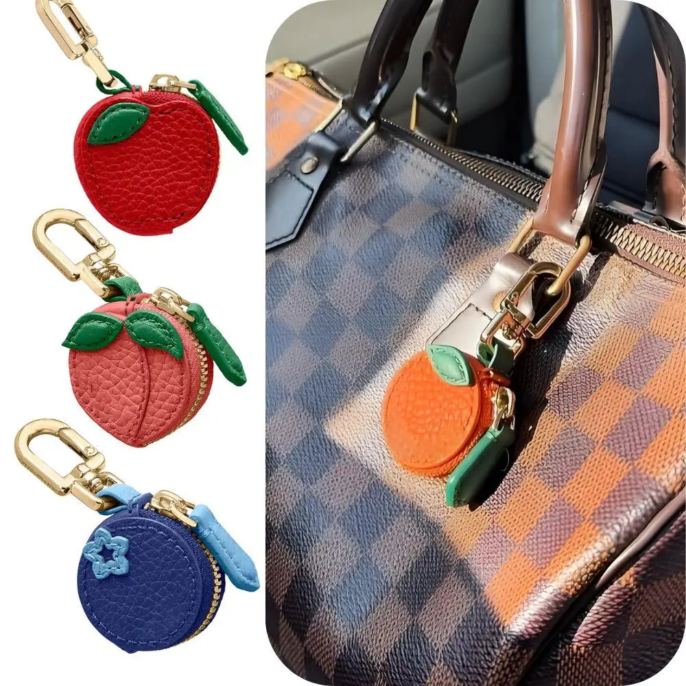 

Красное яблоко, авокадо, персик, фрукты, подвеска, кошелек из искусственной кожи, кошелек для монет, сумка для наушников, мини-сумка, подвески для женщин, корейские Ins