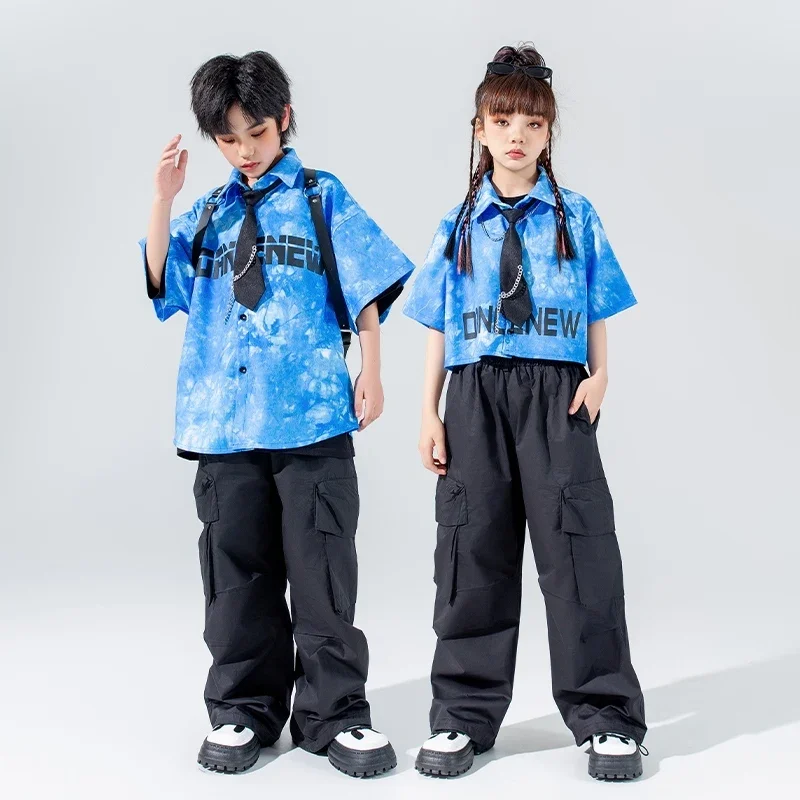 

Boys Girls Hip Hop Dance Kpop Outfit Kids Street Dance Suits Children'S Jazz Dance Costume Stage Performance Clothing