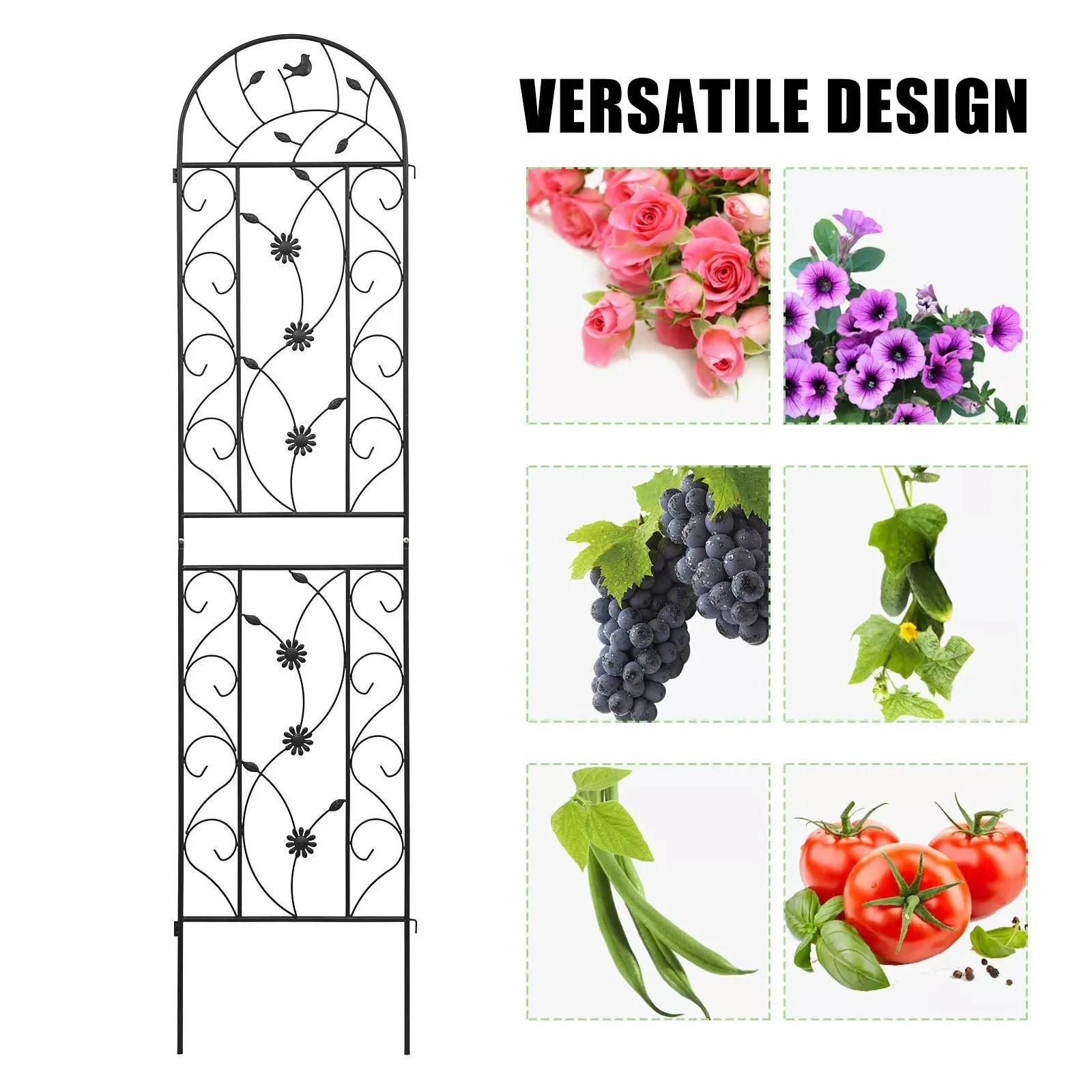 2/4 Pack Garden Trellis for Climbing Plants Metal Fence 87\'\'x20\'\' Panel Yard Corner Garden Decorations Outdoor Garden Fence