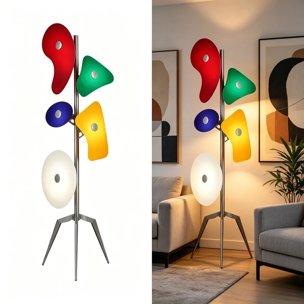 Floor Lamp Creative Led Color Light Acrylic Orbital Lamp Designer Kawaii Lamp Living Room Bedroom Corner Sofa Light