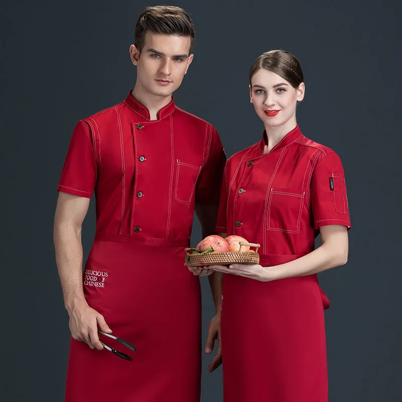 Uniforme de vêtements de chef, veste de cuisine de restaurant, vêtements de cuisine d'hôtel, vêtements de travail de service alimentaire, 73