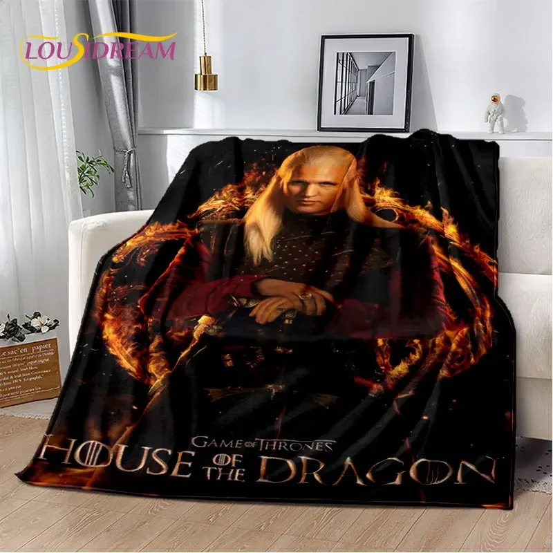 

House of The Dragon TV Movie Soft Plush Blanket,Flannel Blanket Throw Blanket for Living Room Bedroom Bed Sofa Picnic Cover Kids