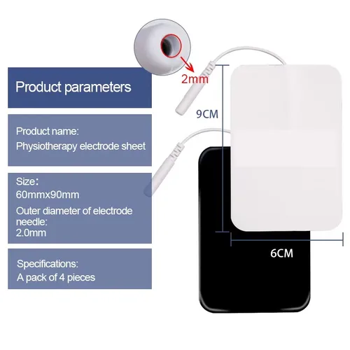 Imagen 2 del producto Parches de masaje para electroestimulador muscular, almohadillas de electrodos Tens EMS, tela no tejida, autoadhesivo de repuesto, masajeador corporal