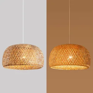 Bambus -Laterne -Handlampe Pingon, Natural Rattan, E27 Wicker -Kronleuchter, Bambuslampen, hängende Licht, Lampen 12 Hauptverkäufe Abajur Bamboo - №11