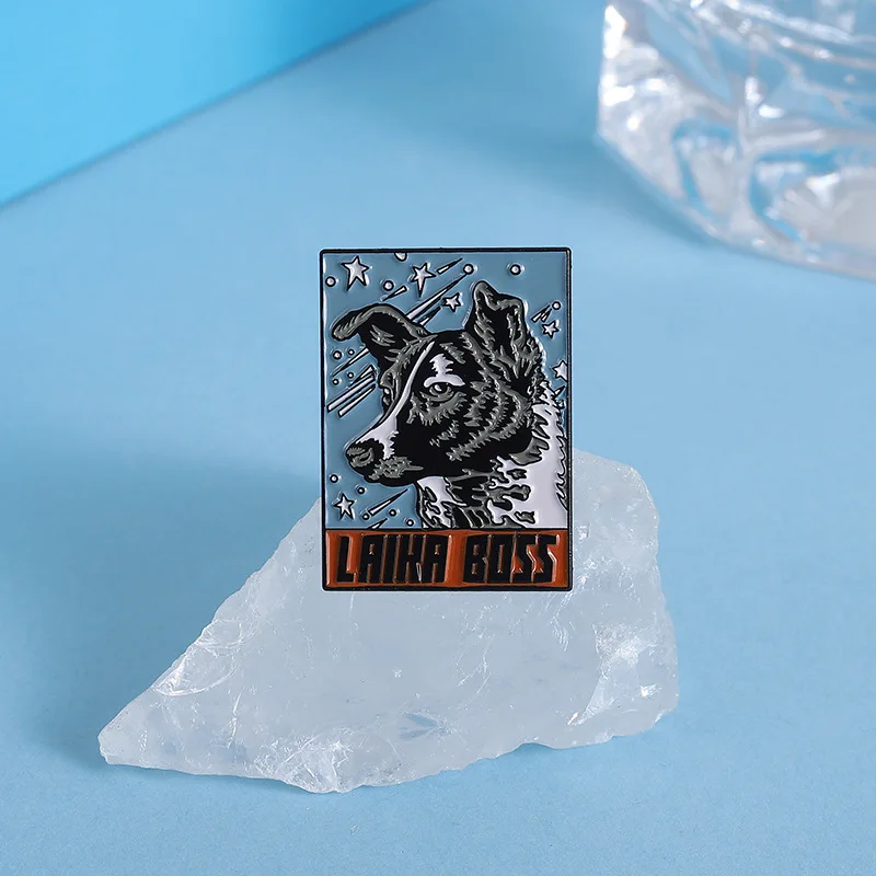 USSR CCCP Space Dogs Laika Enamel Pins First Space Dog Souvenir Brooches Lapel Backpack Badge Jewelry Gifts for Friends