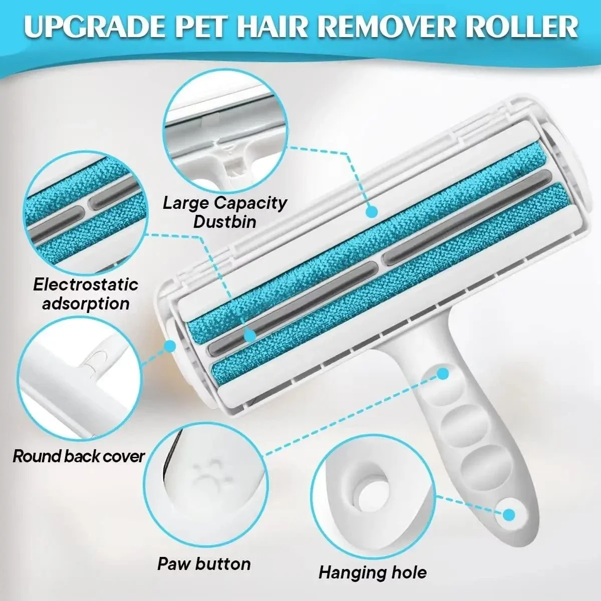 2pieces Wholesale Hair Remover Roller Sticky Reusable Lint Dog Cat Brush Removal Portable Plastic Animal Self Cleaning Roller