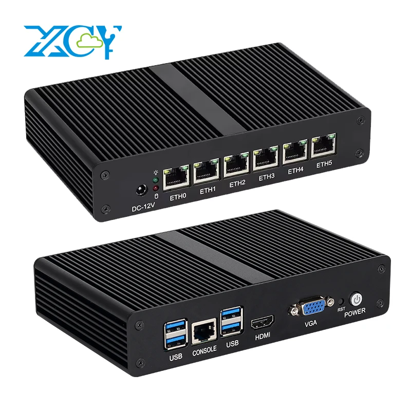 

XCY X91 Безвентиляторный мини-ПК Pentium 4405U 6x Ethernet Intel i211AT PXE WOL WiFi 3G 4G LTE SIM Windows Linux Pfsense Маршрутизатор Брандмауэр