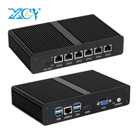 XCY X91 Fanless Mini PC Pentium 4405U 6x Ethernet Intel i211AT PXE WOL WiFi 3G 4G LTE SIM Windows Linux Pfsense Router Firewall