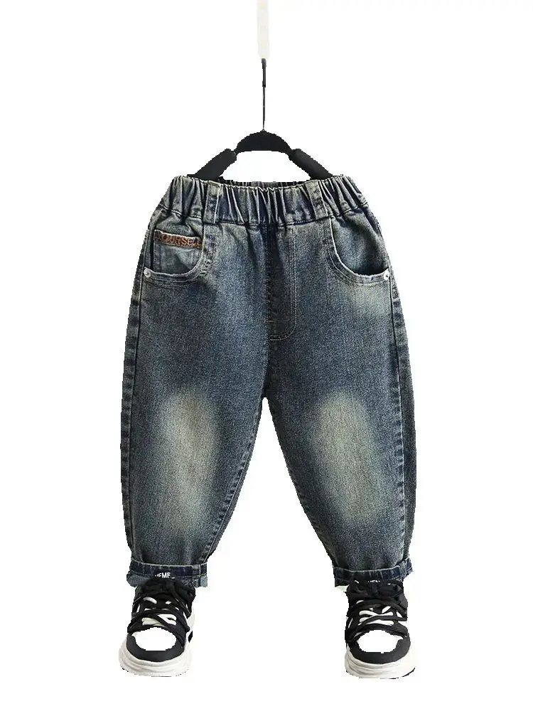 

Детские джинсовые джинсы, новые весенне-осенние джинсовые брюки, детские прямые брюки для детей от 2 до 10 лет, джинсовые брюки для маленьких мальчиков