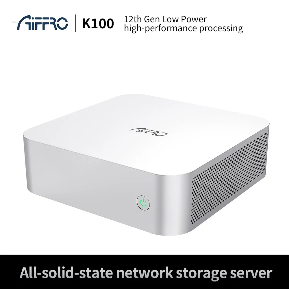 Aiffro K100 NAS Server 12th Gen Intel N100 All-SSD Private Cloud Storage Network Attached Storage for Home Office Data Backup