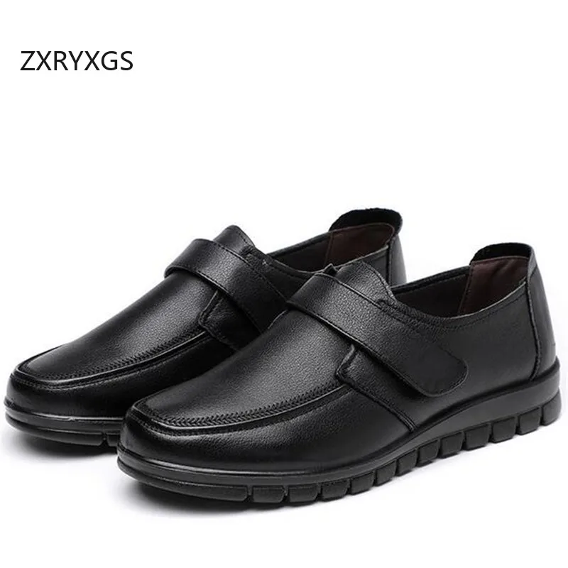 ZXRYXGS 2024 Superior Cowhide Black Shoes Woman New Flats Large Size Soft Soled Comfort Non-slip Flat Shoes Fashion Casual Shoes