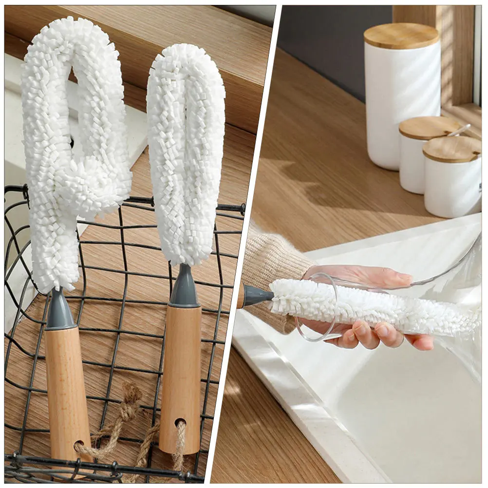 

3Pcs Decanter Cleaning Brush Set for Wine Glass Goblet Bottle Cup Jar with Flexible Handle Kitchen Household Use