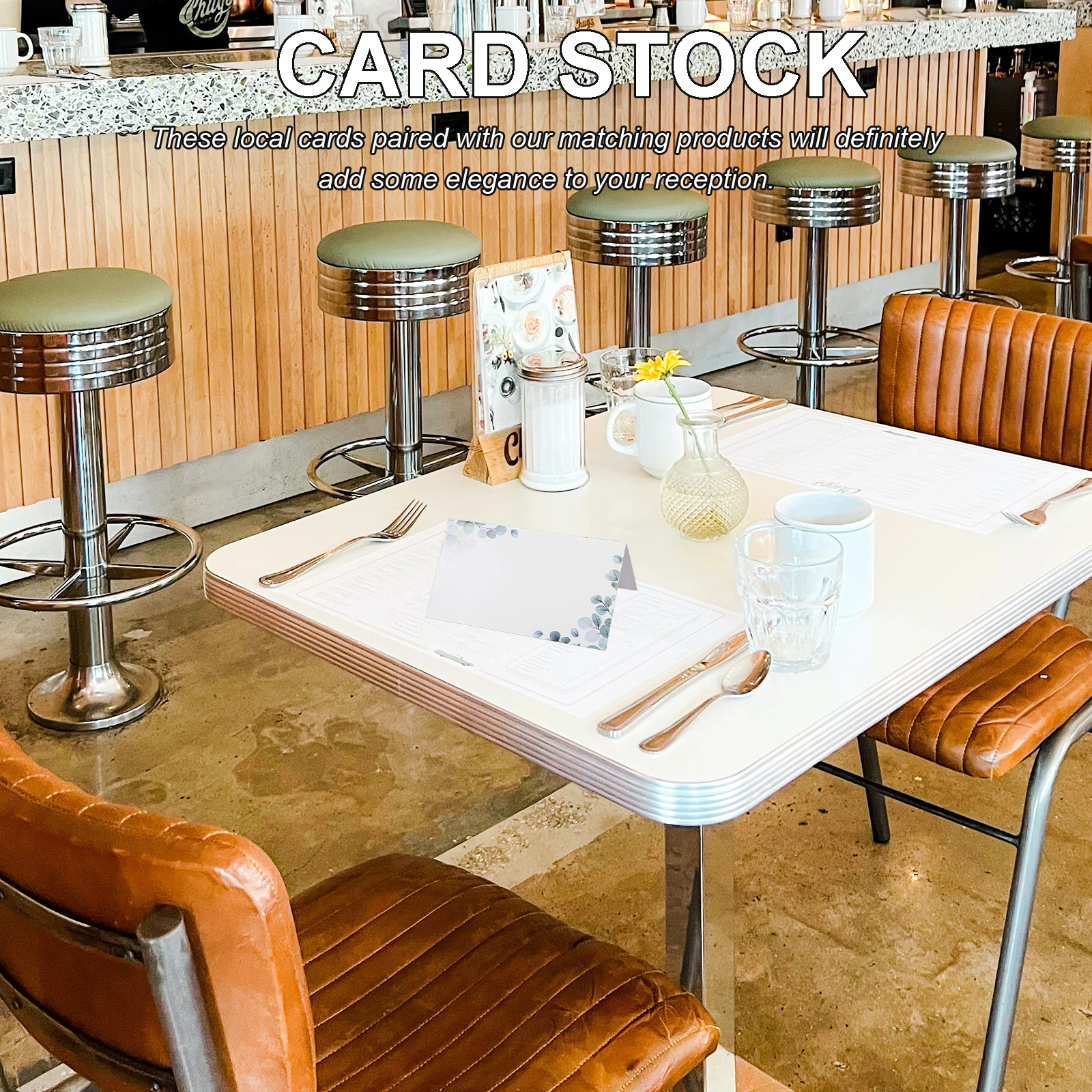 

50pcs Place For Wedding Table Setting Elegant Paper Name Cards Watercolor Green Leaves Design Foldable Table Placecards Banquet