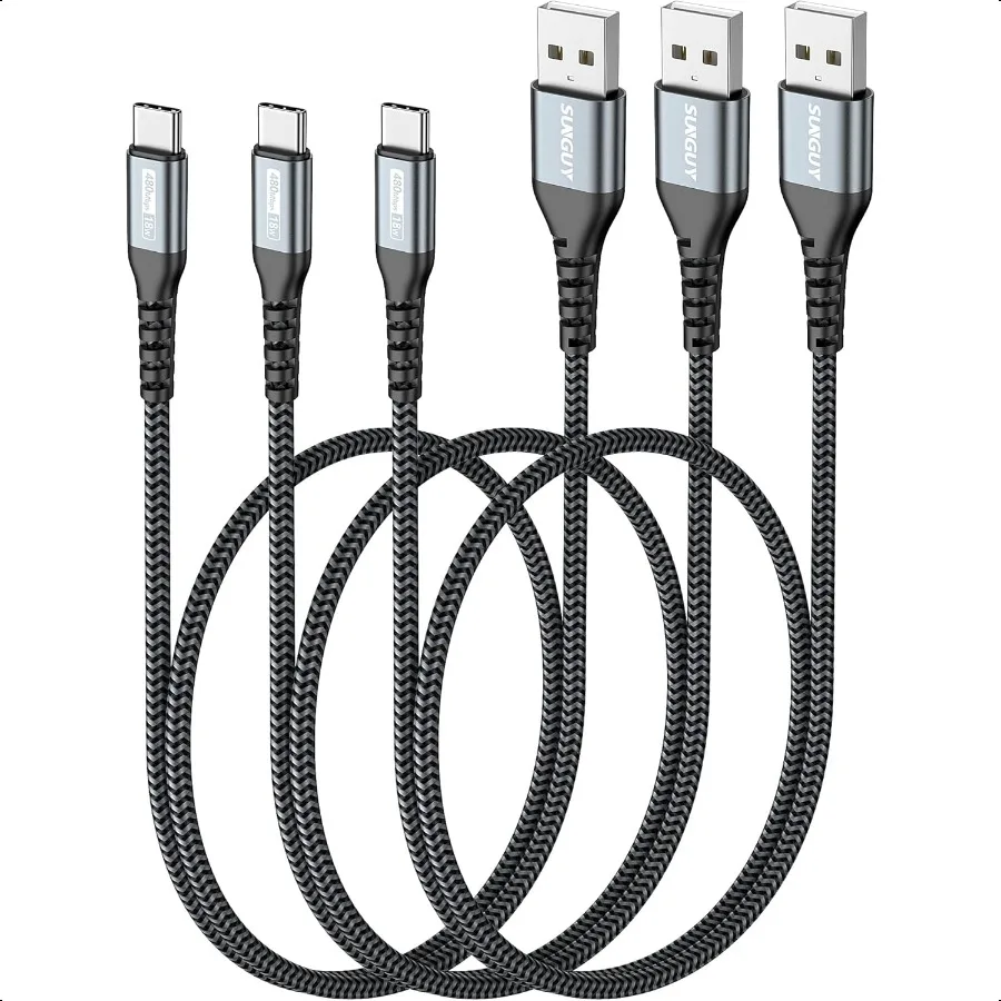 Kabel USB C 1.5FT [3Pack] 3A Kabel USB ke USB C Pengisian Cepat Sinkronisasi Data Kabel Terjalin Kompatibel dengan iPhone 16 15 Pro Pro Max Plus S