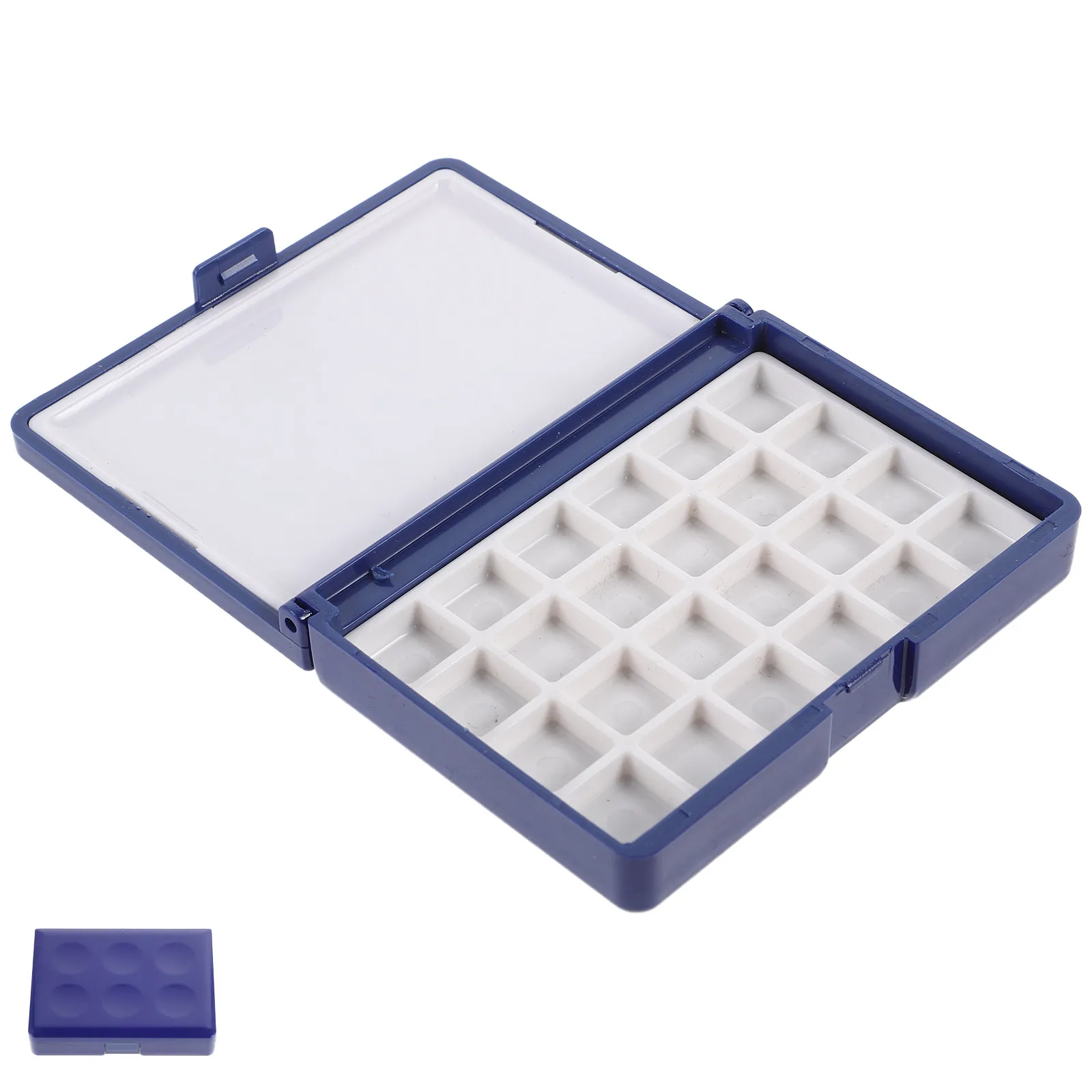 24-Wells Watercolor Mixing Palette with Lid Empty Plastic Paint Tray for Artists Portable Painting Compact Size