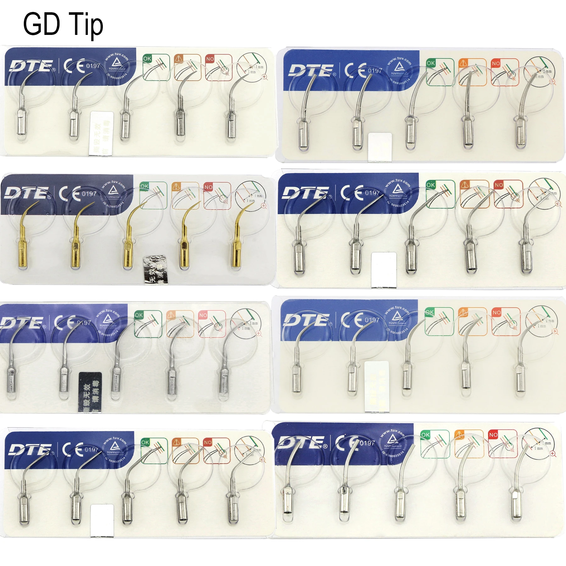 Raspador ultrasónico Dental Woodpecker DTE, puntas de Endodoncia de escalado, accesorios médicos aptos para EMS, SATELEC, NSK, herramientas de dentista, 5 piezas