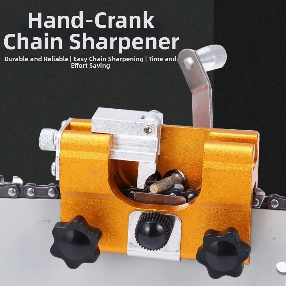 Portable Hand-cranked Chain Grinder Chain Grinder Quick Sharpening Hand Chain Sharpener Chain Clamp for Chain Saws