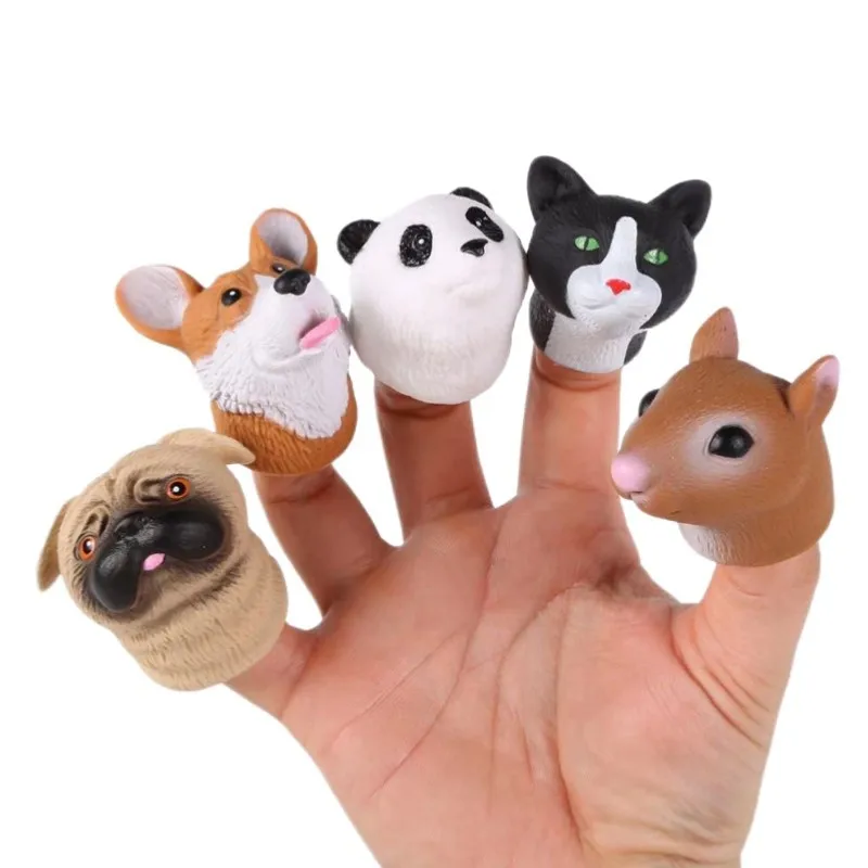 1 Set Of Novelty And Fun Cartoon Squirrel Hand Puppet Finger Dolls Props Play House Soothing Toys Cute Mini Animal Toys