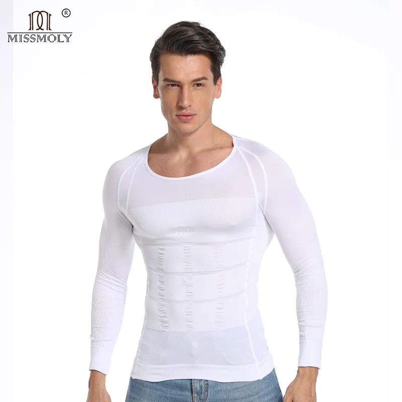 Men Body Shaper Slimming Shapewear Waist Trainer Belly Shapers Reductive Strip Compression Shirt Abdomen Slim Corset Sleeve Top