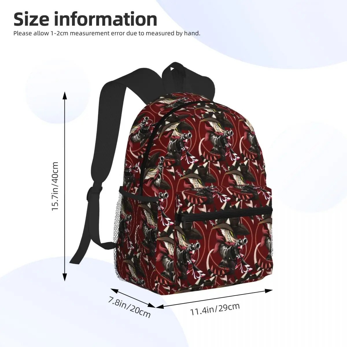 Anime Helluva Boss Striker Student Backpack School Bag Hiking Travel Daypack for Men Women Fashion Bookbag Shoulder Bags