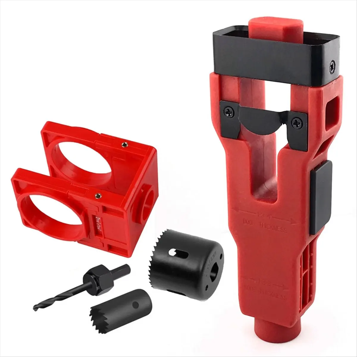 DT85 TRENDY~Door Mortise Tool,Door Installation Kit for 1-3/4in or 1-3/8in Thick Wooden Door with Door Lock Hole Saw A