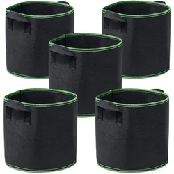 5Pcs 1/5/7/10/15/20 Gallon Planting Bucket Planting Bag Seedling Bag Handles Grow Bag Fabric Garden Potato Planting Pots