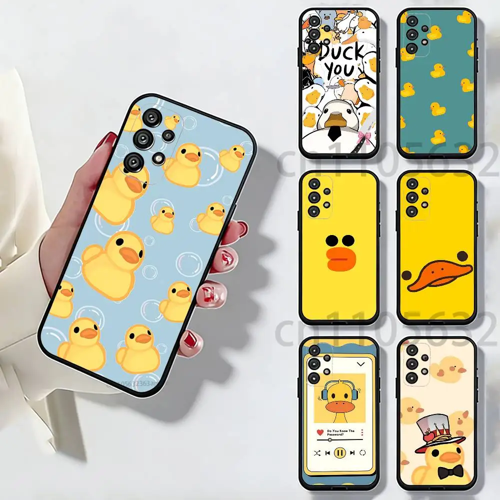 Funny Cute Yellow Duck You Phone Case For Samsung Galaxy S21 22 23 24 S25 Ultra PlusS20 FE S10 Plus  Cover Funda