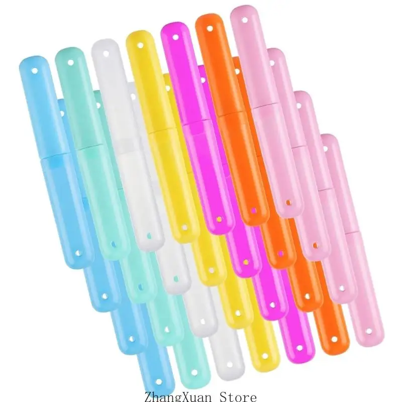 Portable Toothbrush Travel Case Set 28 Pack Plastic Storage Holders 3XUF