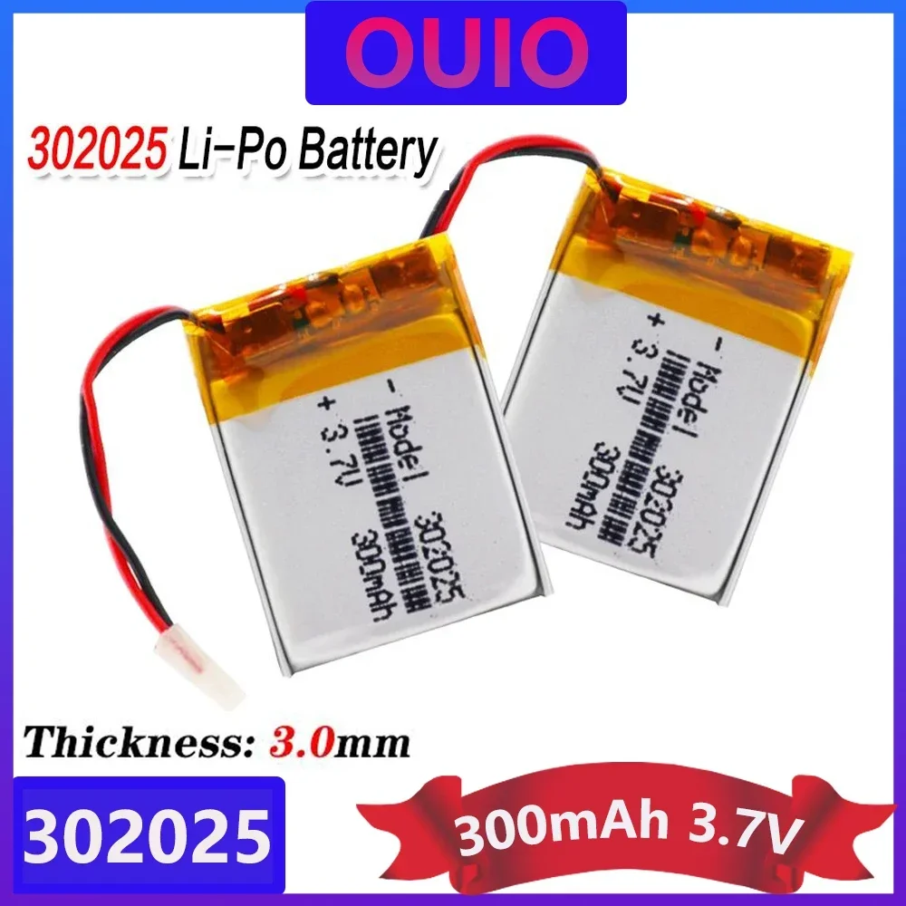 1/2/4/10pcs 3.7 V 300mAh 302025 Lipo Li-polymer Lithium Polymer Batteries With PCM For MP3 MP4 MP5 Bluetooth Headset Smart Watch