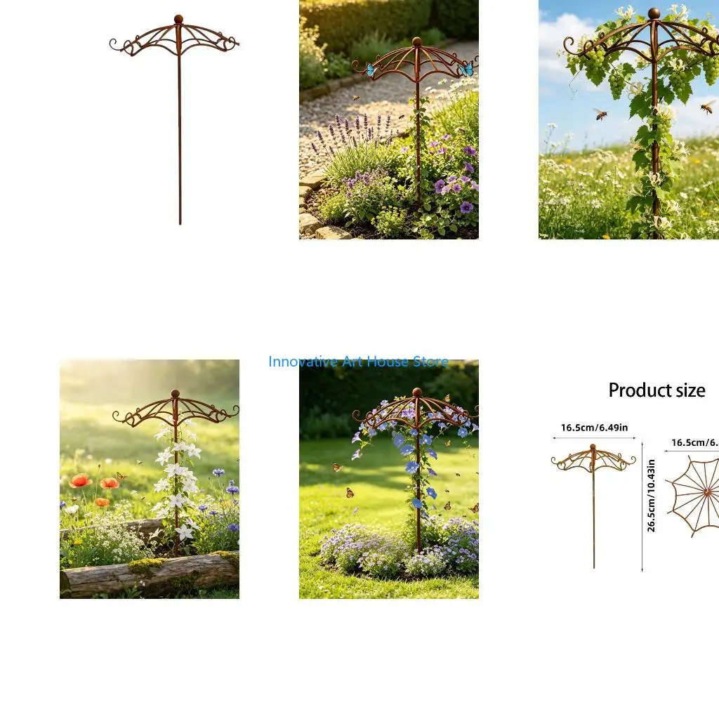E1PC Metal Climbing Support Stake Trellised for Small Foliage in Pots and Balconies