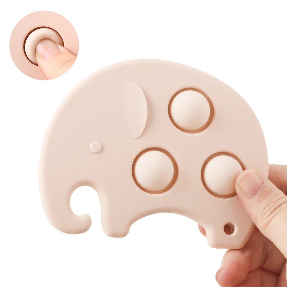 

Детские силиконовые игрушки-прорезыватели для кормления детей, подарки для новорожденных, мультяшный слон, игрушка-прорезыватель, силиконовые игрушки, снимающие давление