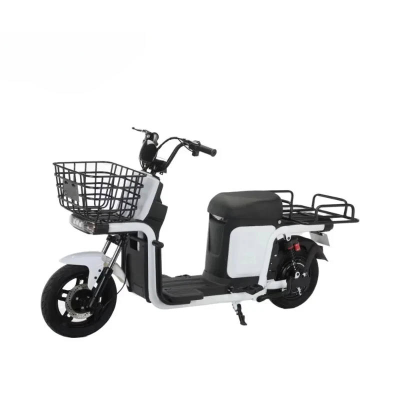 High-end Electric Motorcycle With Brushless Motor And Rear Cargo Rack, Ideal For Delivery Riders.