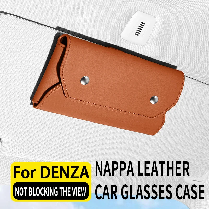 Car Glasses Case For DENZA Z9GT N7 N8 N9 D9 Napa Leather Glasses Clip Sun Visor Sunglasses Storage Box Car Interior Accessories