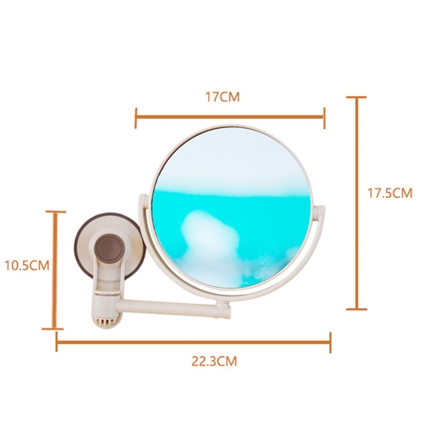 Miroir cosmétique de bain avec ventouse à grossissement 1X/3X, miroir de maquillage réglable, miroir HOMirror double face